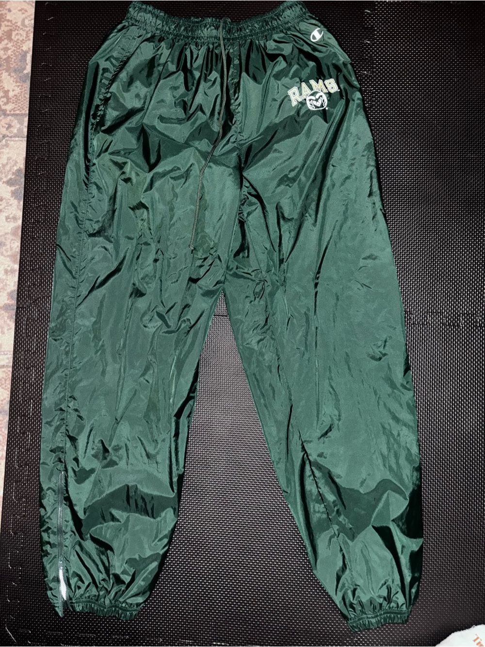 Champion Authentic Colorado State Green Windbreaker Track Pants - Rams